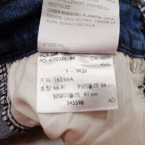 Denizen Shorts Juniors Size 3/26 High Rise Shortie Cuffed Blue Denim Measure W23 - Picture 6 of 9